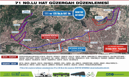 2 ayrı hatta güzergâh düzenlemesi yapıldı