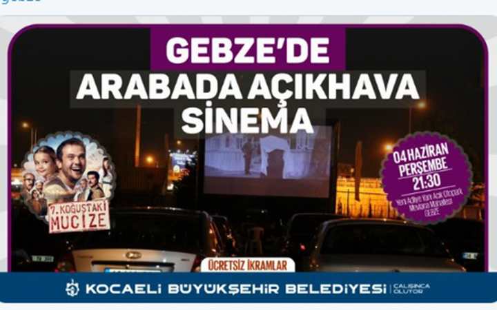 Arabada sinema keyfi Gebze'de
