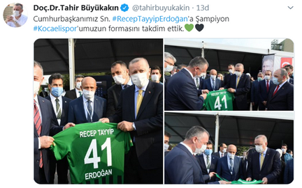 Büyükakın’dan Erdoğan’a Kocaelispor forması