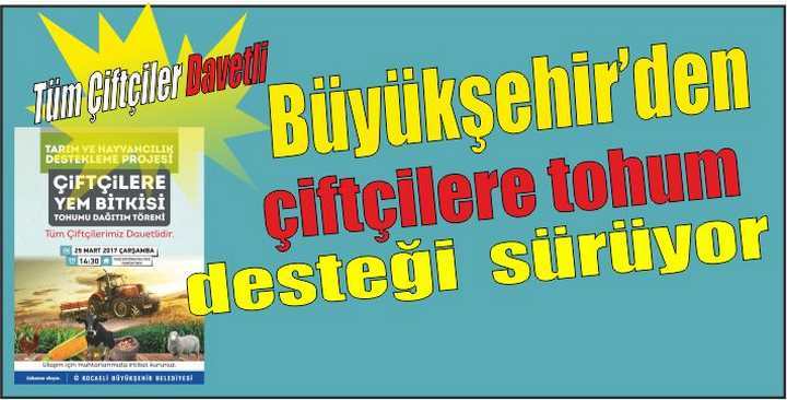 Büyükşehir’den çiftçilere tohum desteği sürüyor