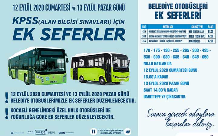 Büyükşehir’den KPSS için hafta sonu ek seferler