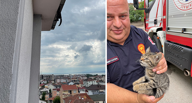 Çatıya asılı kaldı, Büyükşehir ekipleri zamanla yarıştı