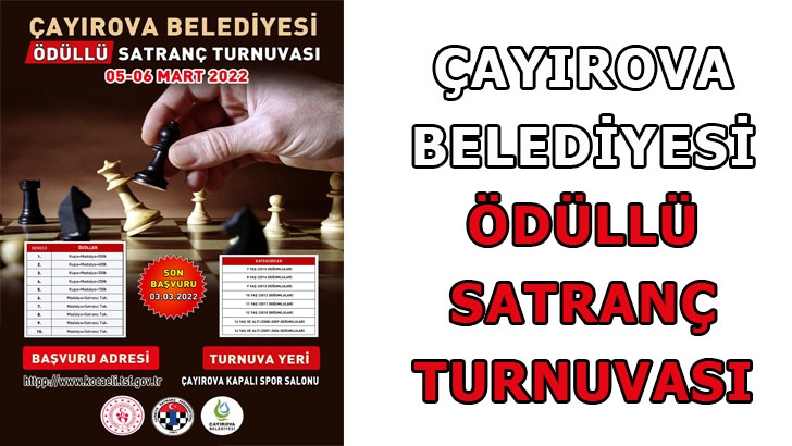  Çayırova’da ödüllü satranç turnuvası