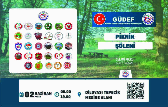 Gümüşhane Dernekleri Dilovası Tepecik Mesire'de piknik yapacak.