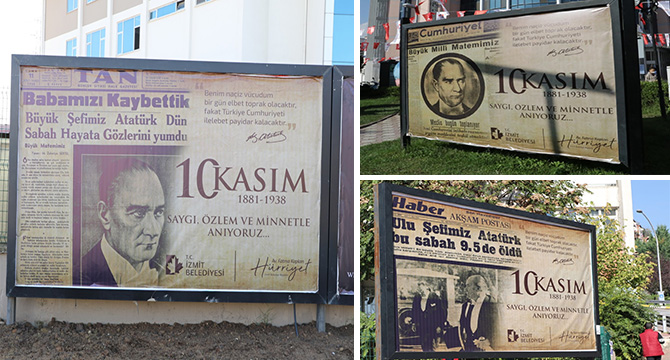 İzmit Belediyesi Ata’yı tarihi manşetlerle andı