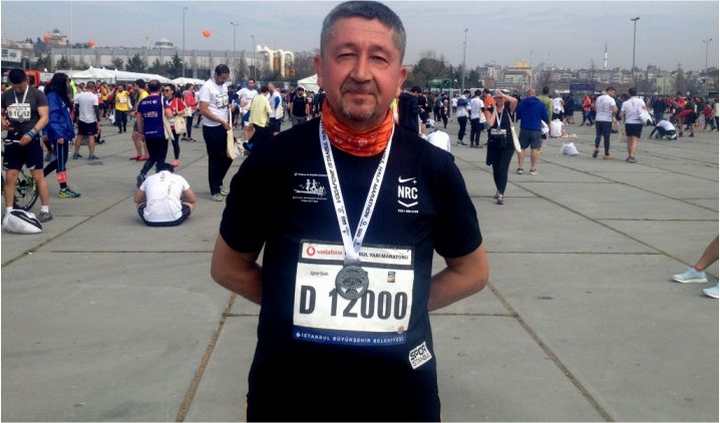 Rıdvan Şükür, 14. İstanbul Yarı Maratonunda koştu.