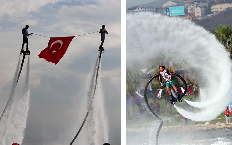 Su sporları gösterileri nefes kesti