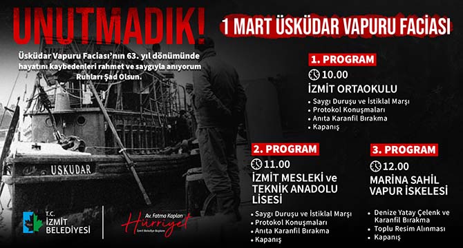 Üsküdar Vapuru faciasında yitirdiklerimizi anacak