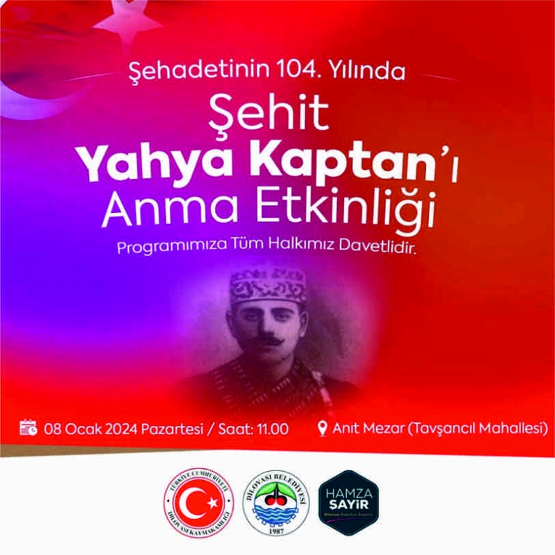 Yahya Kaptan, 104’ncü yılında Dilovası’nda anılacak 