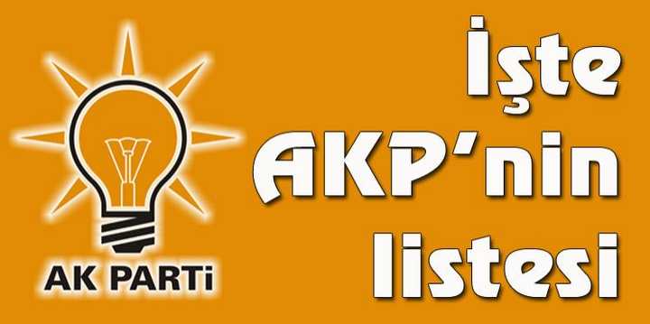 AK PARTİ Aday Listesi belli oldu!