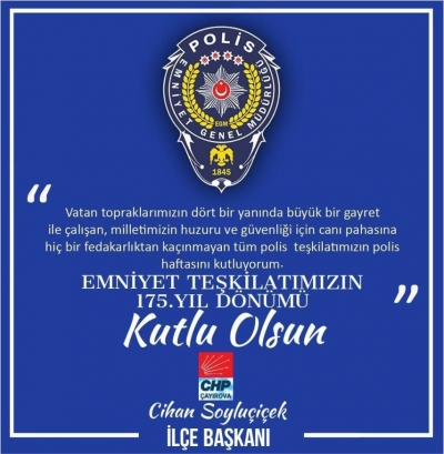  10 Nisan Polis Haftası'nı kutlarım