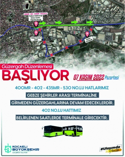 4 AYRI HATTA GÜZERGÂH DEĞİŞİKLİĞİ