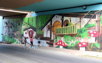 Alt geçide Ormanya temalı estetik dokunuş