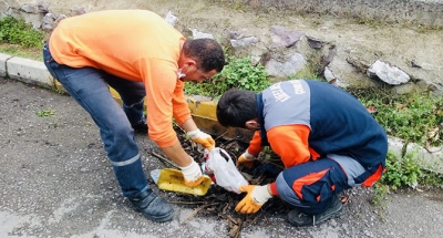 Ani yağışlara karşı menfez ve mazgallar temizlendi