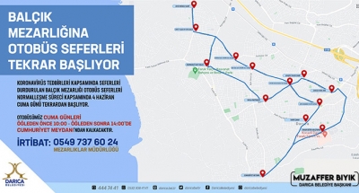Balçık Mezarlığı’na ücretsiz otobüs seferleri yeniden başladı