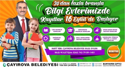 Bilgi Evlerinde kayıtlar 16 Eylül’de başlıyor