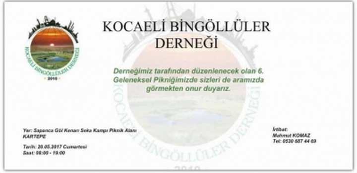 BİNGÖL'LÜLER PİKNİKTE BULUŞUYOR