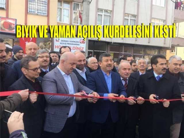 Bıyık ve Yaman açılış kurdelesini kesti