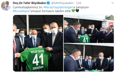 Büyükakın’dan Erdoğan’a Kocaelispor forması