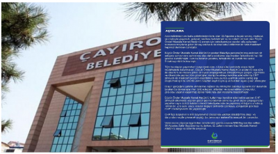 Çayırova Belediyesi'nden Açıklama