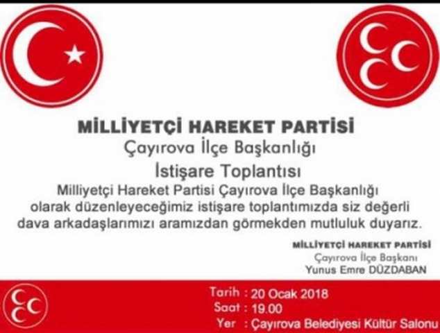 ÇAYIROVA MHP'DEN DAVET!