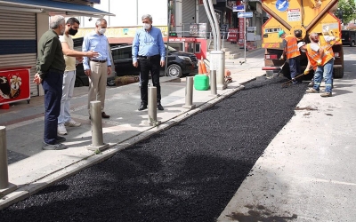 Çayırova’da asfalt yama çalışması