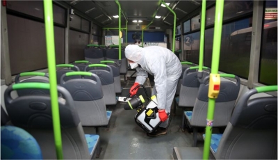 Çayırova’da Özel Halk Otobüsleri Dezenfekte Edildi