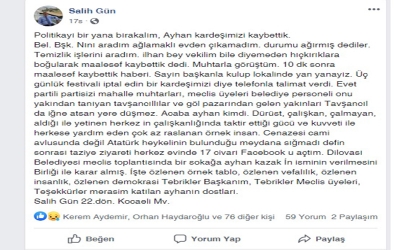 ​CHP’li eski Başkan’dan Hamza Şayir’e övgü! 