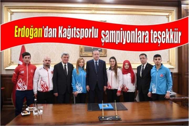 Cumhurbaşkanı Erdoğan’dan Kağıtsporlu şampiyonlara teşekkür