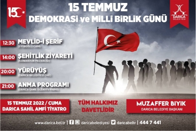 Darıca, 15 Temmuz’da demokrasi nöbetinde buluşacak