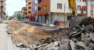 Darıca Battalgazi Caddesi'nde üst yapı çalışması