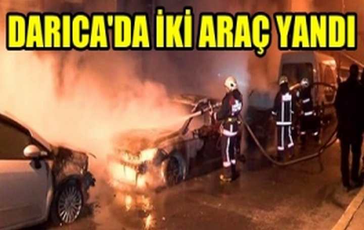 Darıca'da iki araç yandı