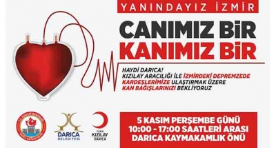 Darıca’dan İzmir için kan bağışı kampanyası
