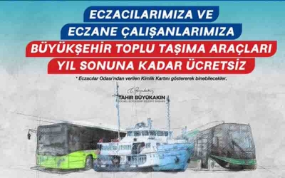 Eczacı ve eczane çalışanlarına da ulaşım ücretsiz