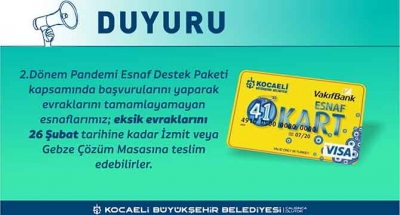 Esnaf Destek Paketi’nde süre uzatıldı