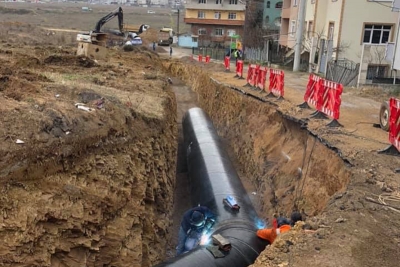 Gebze 1300 mm çelik boru hattı tamamlandı