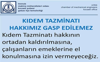 GEBZE MAKİNA MÜHENDİSLERİNDEN TEPKİ