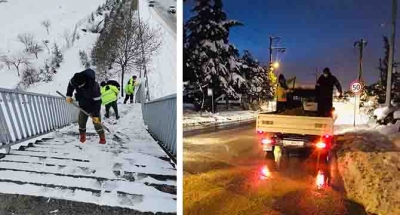 Gebze’de yoğun kar mesaisi