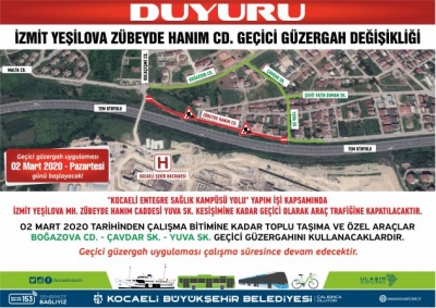 geçici güzergah oluşturuldu