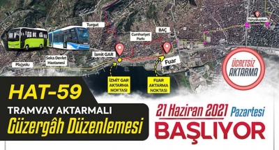 Hat 16 ve 59’da tramvay aktarmalı seferler başlıyor