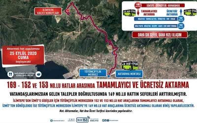 HAT 169, 152 ve 153’de aktarmalı uygulama başlıyor