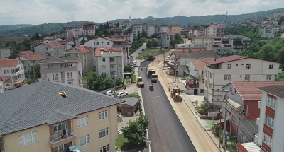 iki önemli caddede üstyapı çalışması