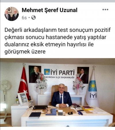 İlçe başkanı pozitif çıktı