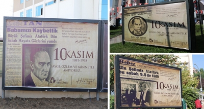 İzmit Belediyesi Ata’yı tarihi manşetlerle andı