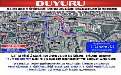 K1 Köprülü Kavşağı’nda çalışma başlıyor