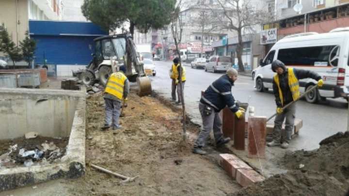 Kaldırım ve parke yol onarım çalışması