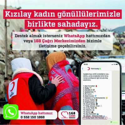 Kızılay Depremzede Kadınlara Özel Whatsapp Hattı Kurdu