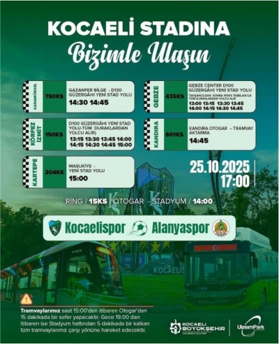 Kocaelispor maçına ulaşım seferberliği 