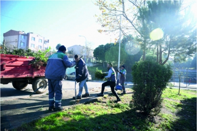 Park ve Bahçelerden okullardaki yeşil alanlara bakım