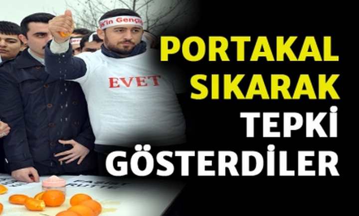 Portakal Sıkarak Tepki Gösterdiler !